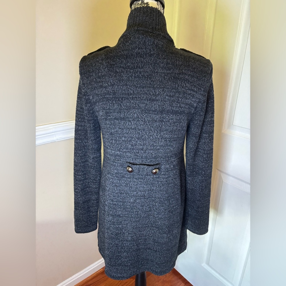 Style Co Cardigan Sweater Band Jacket Grey Double Breasted Military, medium - Picture 5 of 9